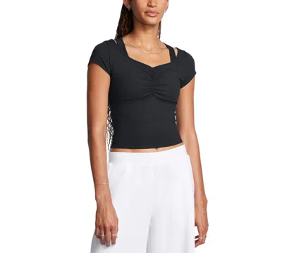 Under Armour Women's Motion Ruched Short-sleeve Top In Black