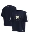 Under Armour Women's Navy Notre Dame Fighting Irish Challenger Waist Length Boxy Oversized T-shirt In Navy