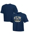Under Armour Women's Navy Notre Dame Fighting Irish Essentials Icon Ultra-soft Tri-blend Boxy Cropped Performance In Blue