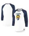 Under Armour Women's  Navy, White Las Vegas Aviators Three-quarter Sleeve Baseball T-shirt In White