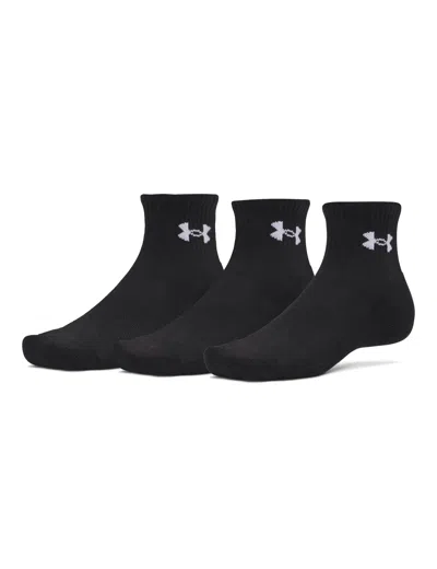 Under Armour Women's Performance Cotton 3-pack Quarter Socks In Black