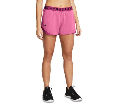 Under Armour Women's Play Up Training Shorts In Astro Pink,astro Pink,black