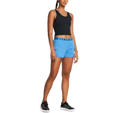 Under Armour Women's Play Up Training Shorts In Viral Blue,viral Blue,black