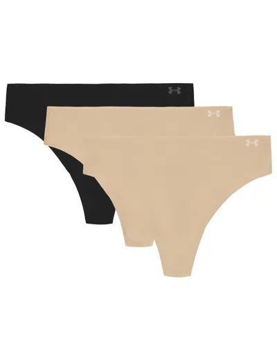 Under Armour Women's Pure Stretch 3-pack No Show Thong In Multi