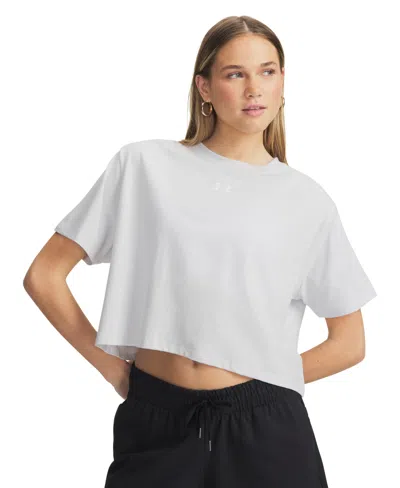 Under Armour Women's Rival Boxy Crew Neck T-shirt In White