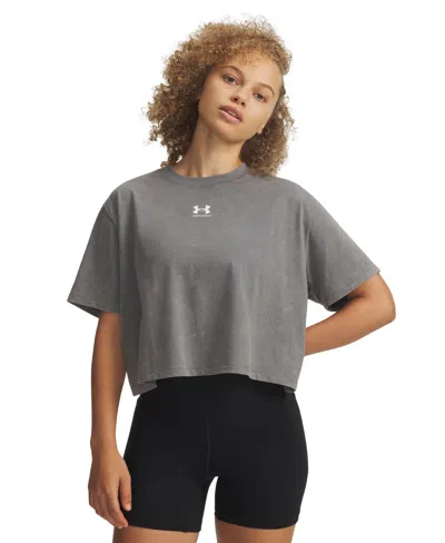 Under Armour Women's Rival Boxy Short-sleeve T-shirt In Gray