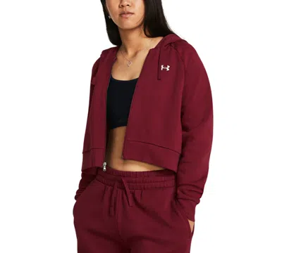 Under Armour Women's Rival Fleece Cropped Zippered Hoodie In Cardinal Red