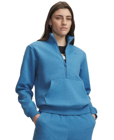 Under Armour Women's Rival Fleece Half-zip Sweatshirt In Blue