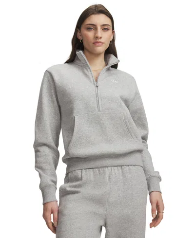Under Armour Women's Rival Fleece Half-zip Sweatshirt In Mod Gray Light Heather,white