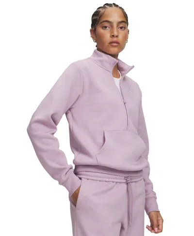 Under Armour Women's Rival Fleece Half-zip Sweatshirt In Purple
