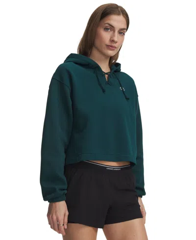 Under Armour Women's Rival Fleece Lace-up Hoodie In Arden Green,white