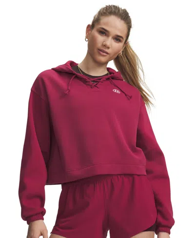 Under Armour Women's Rival Fleece Lace-up Hoodie In Claret,white