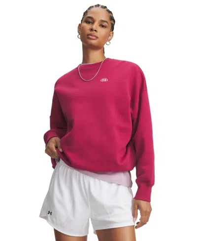 Under Armour Women's Rival Fleece Oversized Crewneck Sweatshirt In Pink