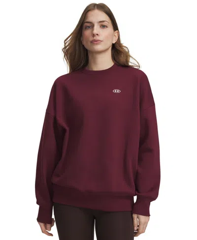 Under Armour Women's Rival Fleece Oversized Crewneck Sweatshirt In Burgundy