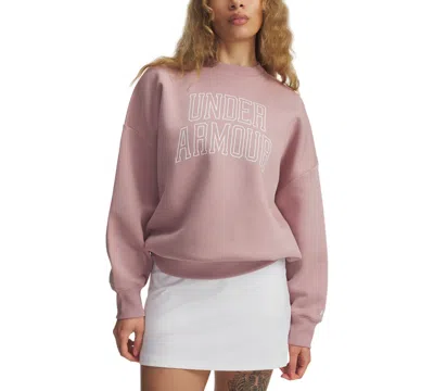 Under Armour Women's Rival Fleece Oversized Varsity Sweatshirt In Pink