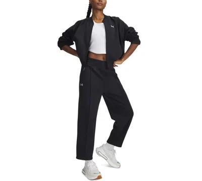 Under Armour Women's Rival Fleece Pintuck Ankle Pants In Black