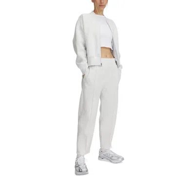 Under Armour Women's Rival Fleece Pintuck Ankle Pants In Distant Gray Medium Heather