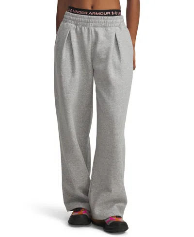 Under Armour Women's Rival Fleece Script Pants In Gray