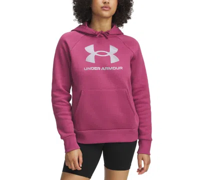 Under Armour Women's Rival Fleece Shimmer Hoodie In Purple