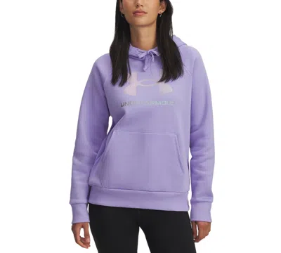 Under Armour Women's Rival Fleece Shimmer Hoodie In Purple