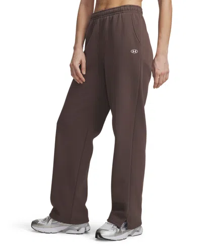 Under Armour Women's Rival Fleece Straight-leg Training Pants In Brown
