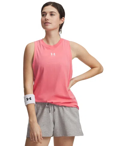 Under Armour Women's Rival Muscle Sleeveless Tank Top In Pink