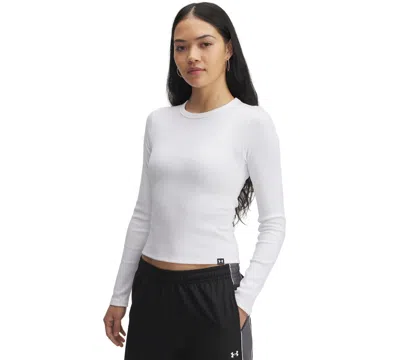 Under Armour Women's Rival Rib Long Sleeve Top In White