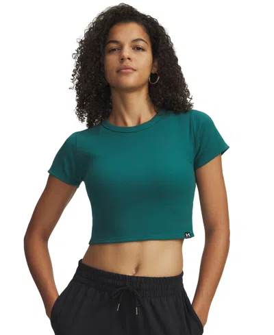 Under Armour Women's Rival Ribbed Cropped T-shirt In Green