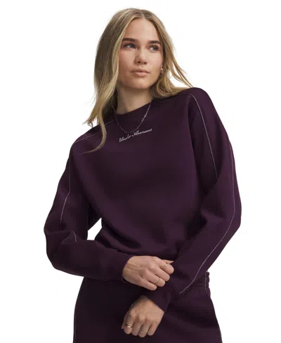 Under Armour Women's Rival Shimmer Cropped Long-sleeve Crewneck Sweatshirt In Purple