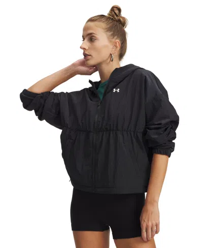 Under Armour Women's Rival Woven Bungee Full-zip Jacket In Black