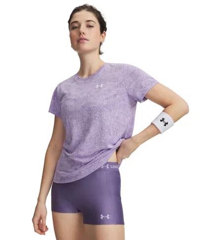 Under Armour Women's Tech Pixelate Short-sleeve Top In Purple