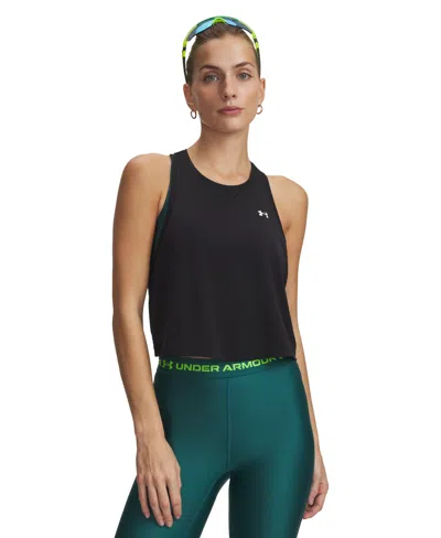 Under Armour Women's Tech Sport Mesh Crop Sleeveless Tank Top In Black