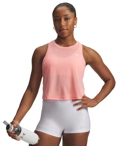 Under Armour Women's Tech Sport Mesh Crop Sleeveless Tank Top In Pink