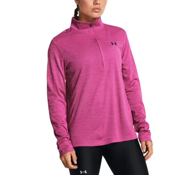 Under Armour Women's Tech Textured Half-zip Top In Astro Pink,black