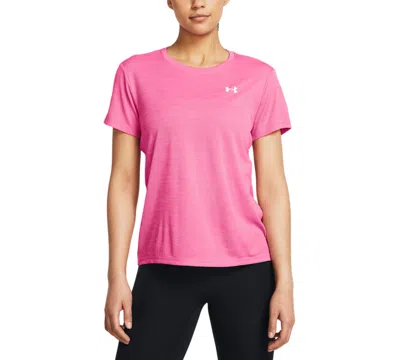 Under Armour Women's Tech Textured Short-sleeve T-shirt In Fluo Pink,white