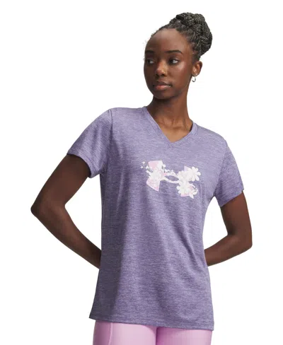 Under Armour Women's Tech Twist Graphic Short-sleeve Top In Gray