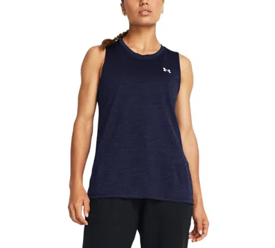 Under Armour Women's Tech Twist Tank In Midnight Navy,white