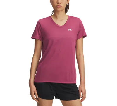 Under Armour Women's Tech V-neck Short-sleeve Top In Red