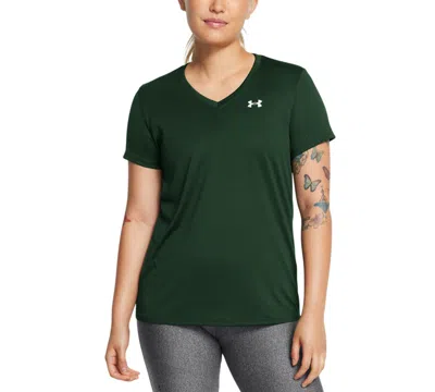Under Armour Women's Tech V-neck Short-sleeve Top In Forest Green