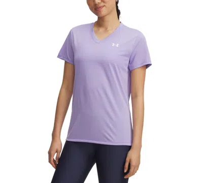 Under Armour Women's Tech V-neck Short-sleeve Top In Purple