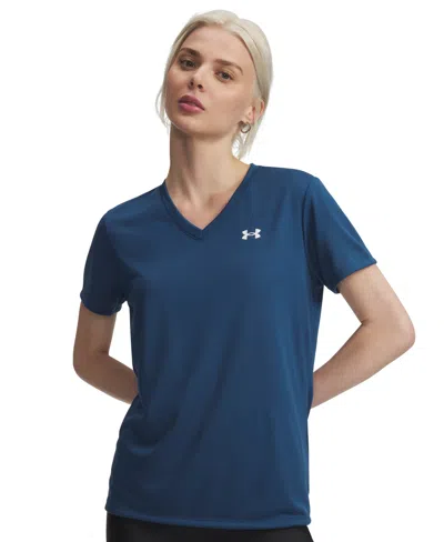 Under Armour Women's Tech V-neck Short-sleeve Top In Blue