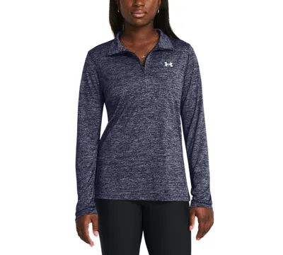 Under Armour Women's Twist Tech Quarter-zip Logo Top In Navy
