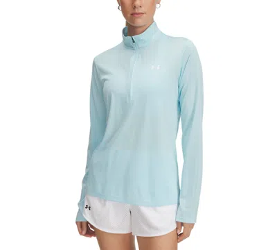 Under Armour Women's Twist Tech Quarter-zip Logo Top In Blue