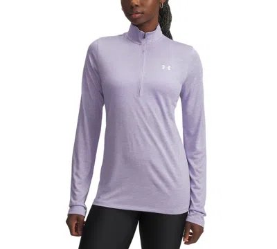 Under Armour Women's Twist Tech Quarter-zip Logo Top In Purple