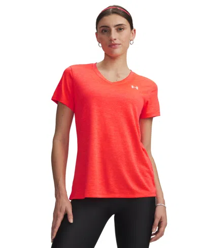 Under Armour Women's Twist Tech V-neck Short-sleeve Top In Orange