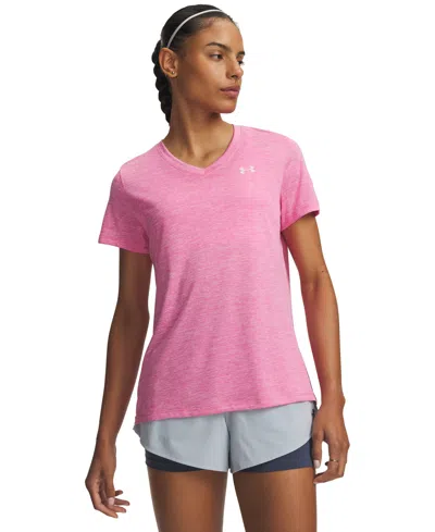Under Armour Women's Twist Tech V-neck Short-sleeve Top In Animal Print