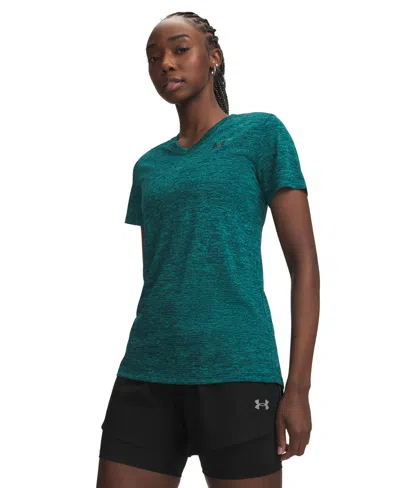 Under Armour Women's Twist Tech V-neck Short-sleeve Top In Green