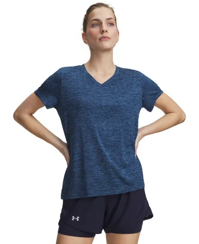 Under Armour Women's Twist Tech V-neck Short-sleeve Top In Blue
