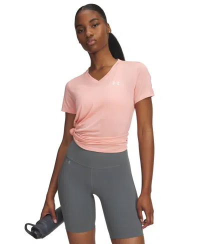 Under Armour Women's Twist Tech V-neck Short-sleeve Top In Pink