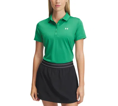 Under Armour Women's Ua Active Golf Polo Shirt In Team Kelly Green